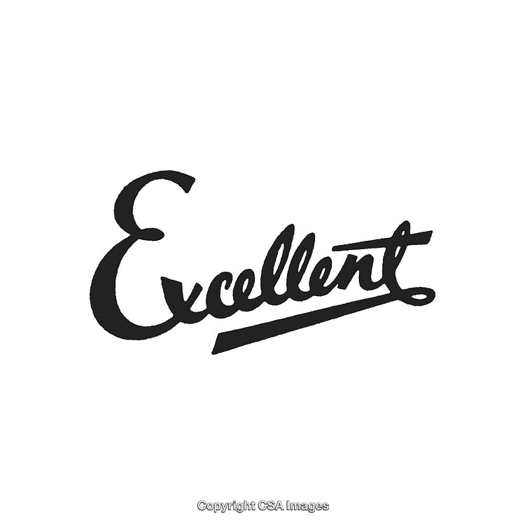Elegant Calligraphy Typography Displaying the Word Excellent in Bold Black Text