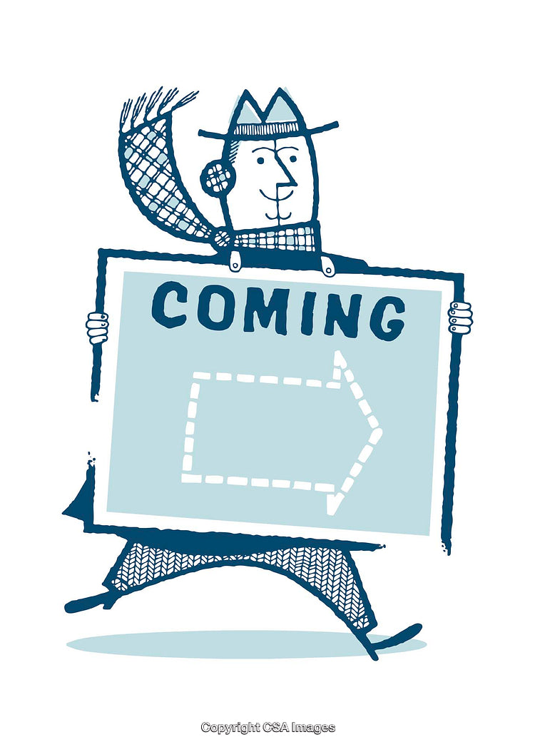 Quirky Illustration of a Person Displaying a Directional Sign
