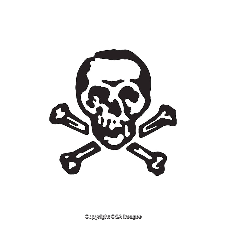 Black and White Skull with Crossbones Illustration for Various Uses