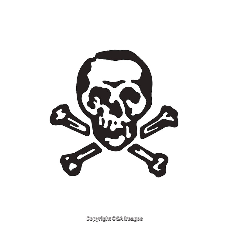 Black and White Skull with Crossbones Illustration for Various Uses