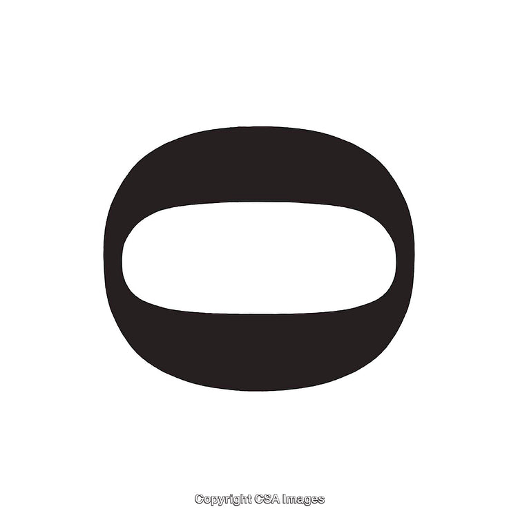 Minimalistic Black And White Letter O Graphic Illustration