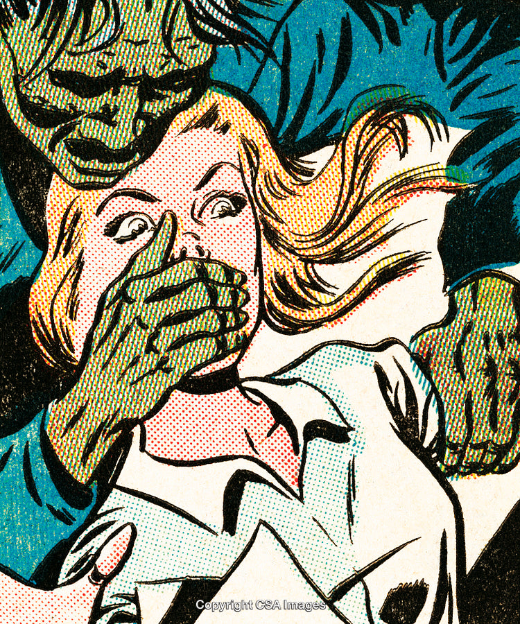 Vintage Comic Illustration Featuring Dramatic Emotional Scene