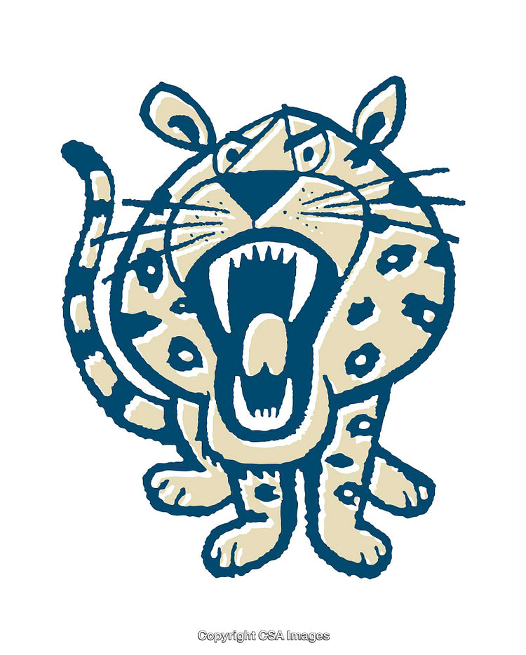 Colorful Snarling Leopard Illustration With Bold and Playful Design