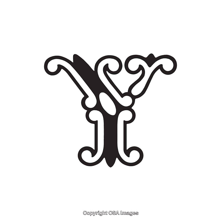 Elegant Decorative Letter Y Typography Artwork with Ornamental Style