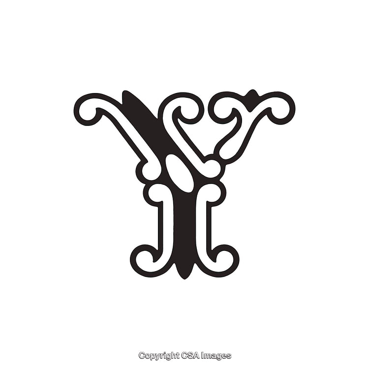 Elegant Decorative Letter Y Typography Artwork with Ornamental Style