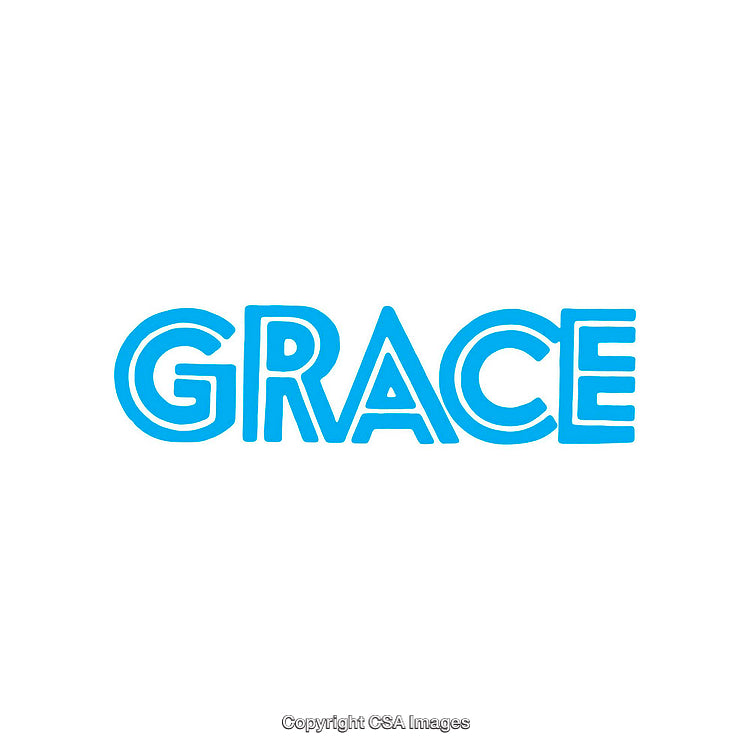 Bold Blue Text with the Word Grace in Modern Typography