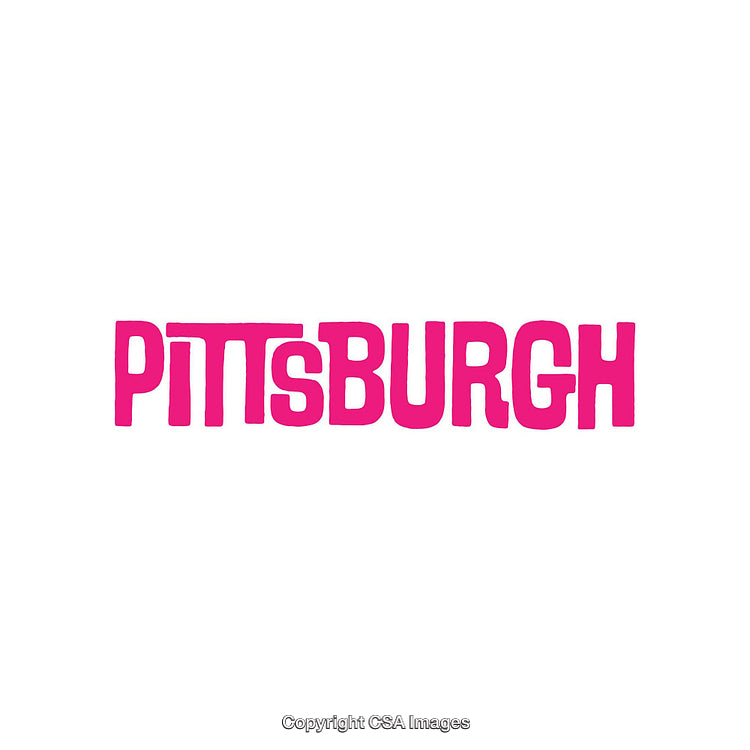 Pittsburgh Name in Bright Pink Bold Typography on White Background