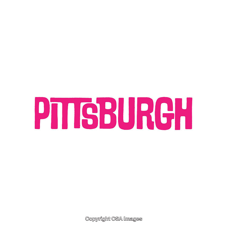 Pittsburgh Name in Bright Pink Bold Typography on White Background