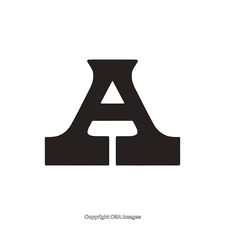 Bold Artistic Display of the Letter 'A' in Black Design