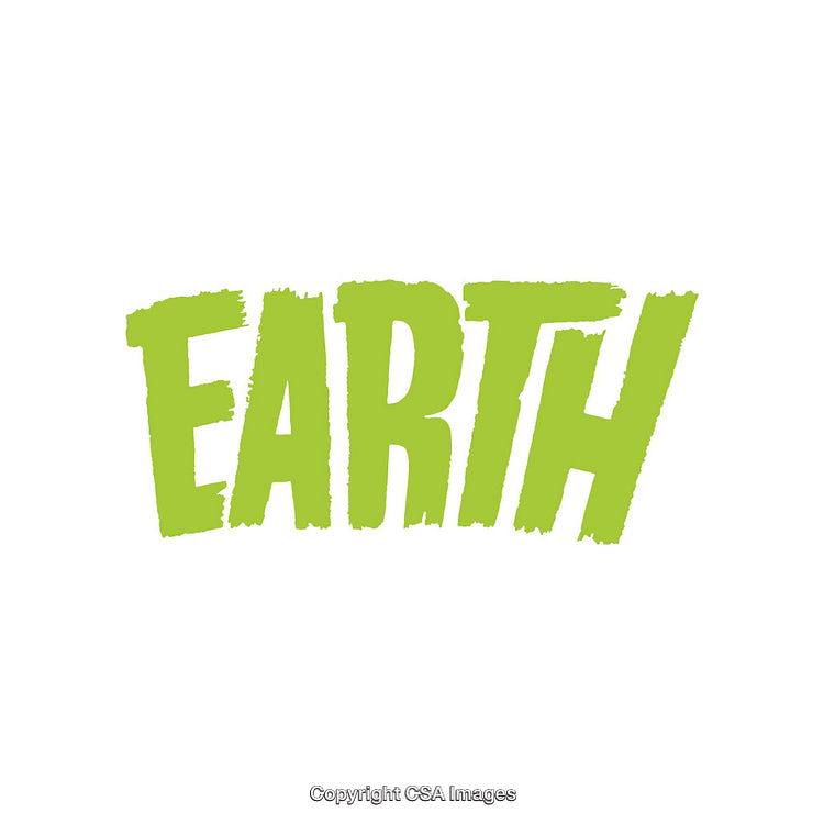 Bold Green Earth Typography on Clean White Background Design