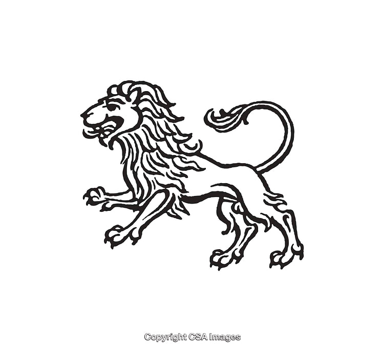 Black And White Line Art Illustration of a Roaring Lion