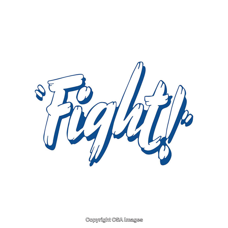 Dynamic Blue Text Design Featuring the Word 'Fight' in Bold Style