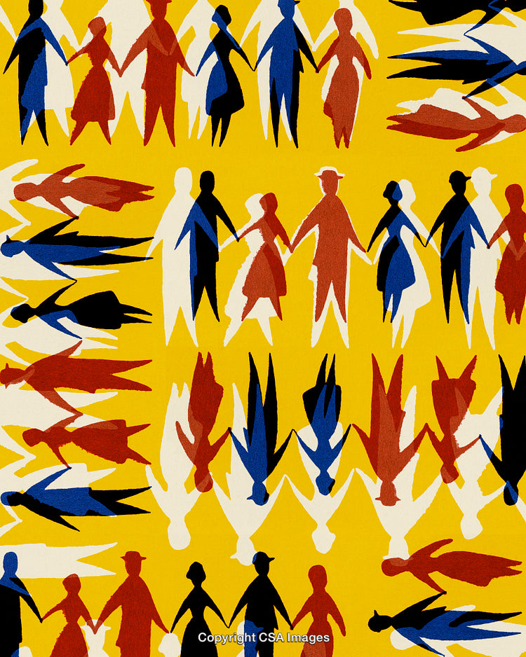 Pattern of People Holding Hands