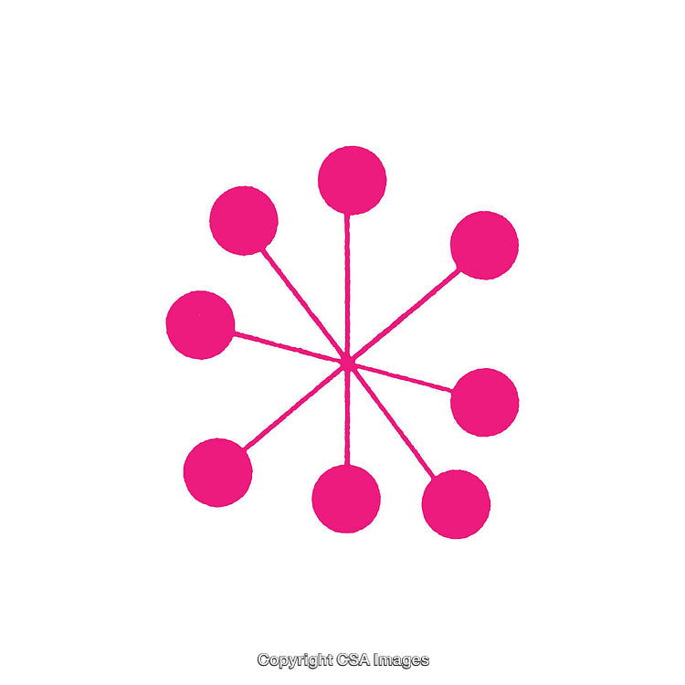 Pink Abstract Star Chart Symbol With Circular Radiating Nodes