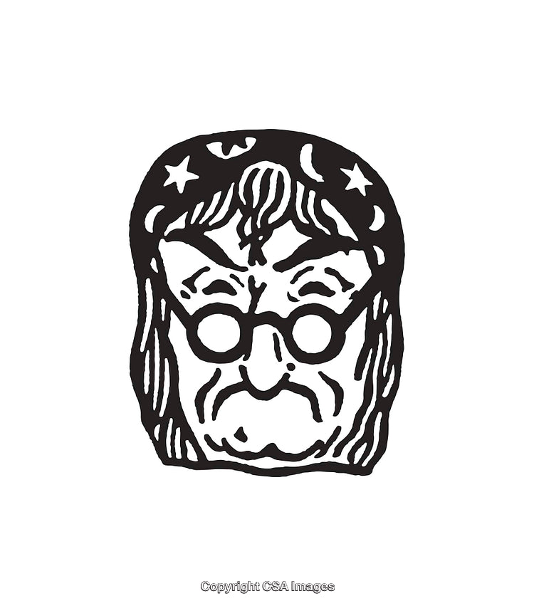 Abstract Black and White Line Art of a Man Illustration