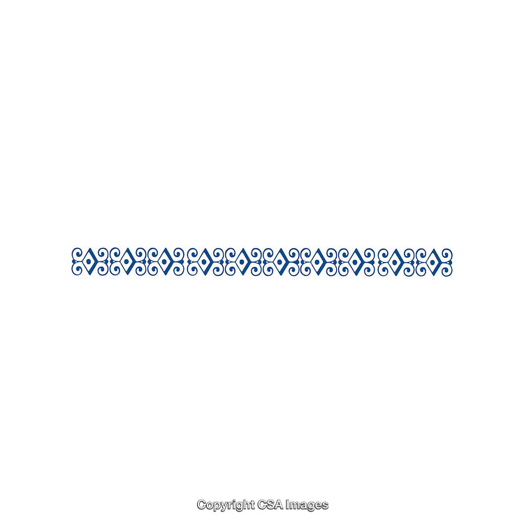 Blue Ornamental Border Pattern Design on White Background for Decorative Use