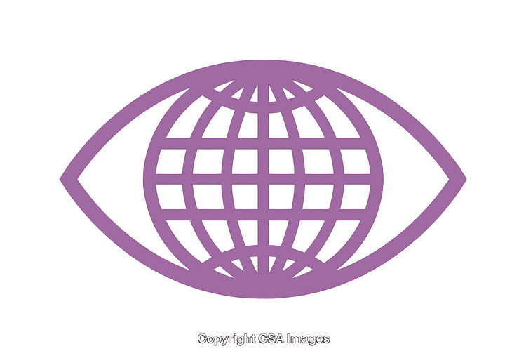 Purple Globe Eyeball Design Icon For Global Perspective Concepts
