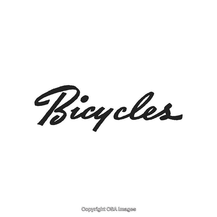 Elegant Black Text Inscription of Bicycles on a Plain White Background