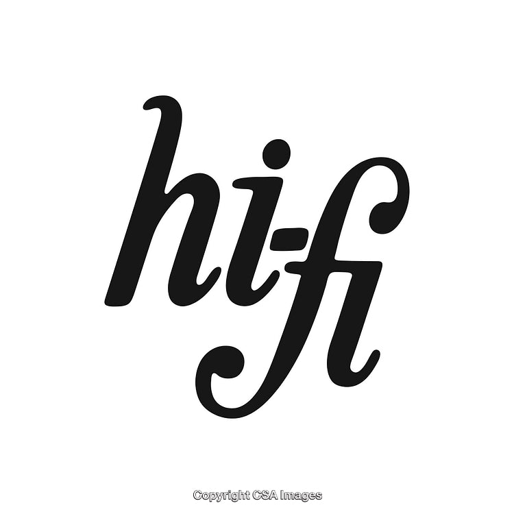 Retro Styled Hi-Fi Typography on Clean White Background for Creative Design