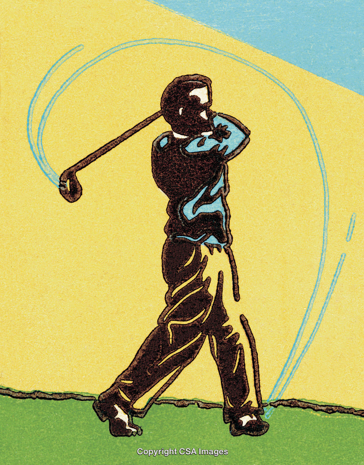 Man Swinging a Golf Club