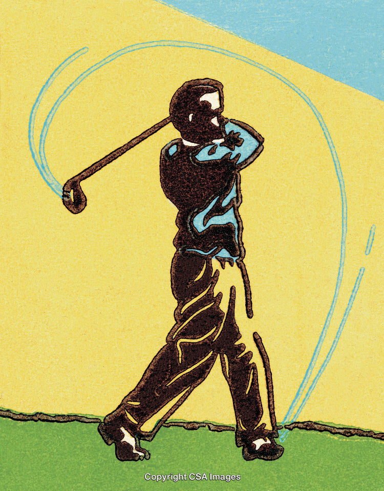 Man Swinging a Golf Club