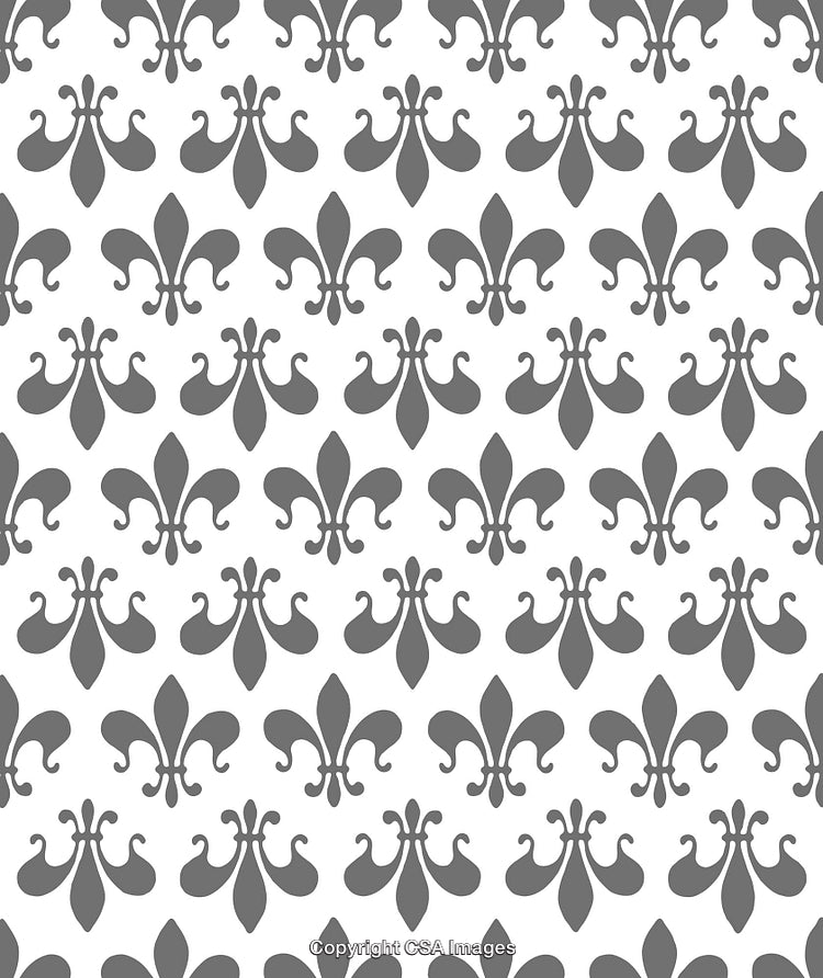 Elegant Fleur-De-Lis Pattern Design in Monochrome Style