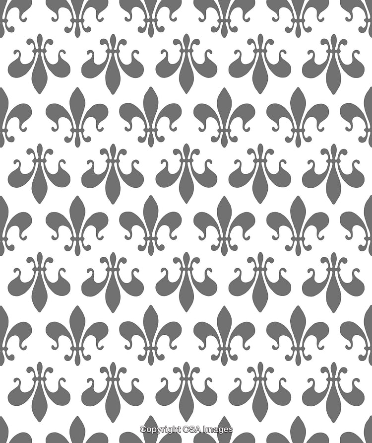 Elegant Fleur-De-Lis Pattern Design in Monochrome Style