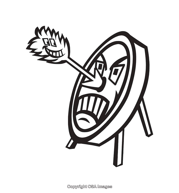 Black and White Line Art of a Humorous Target Illustration