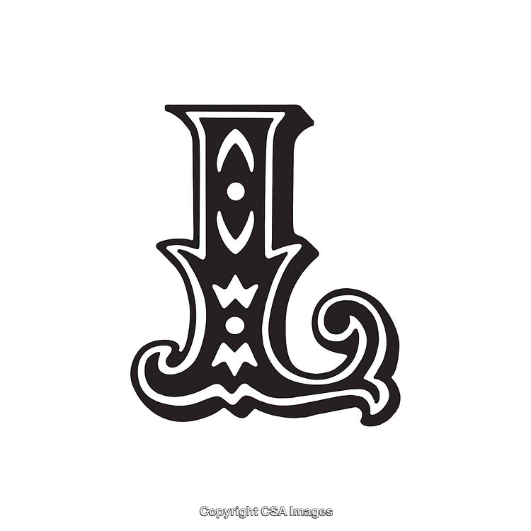 Elegant Ornamental Tribal Design Featuring the Letter L