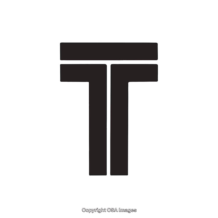 Minimalist Black Letter T Symbol on White Background Design