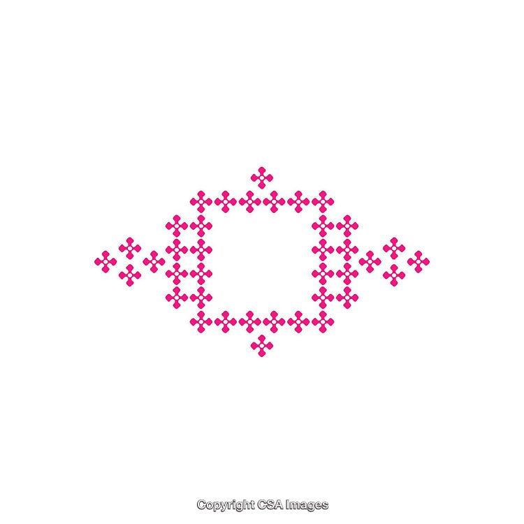 Pink Geometric Pattern Forming Diamond Shape on White Background