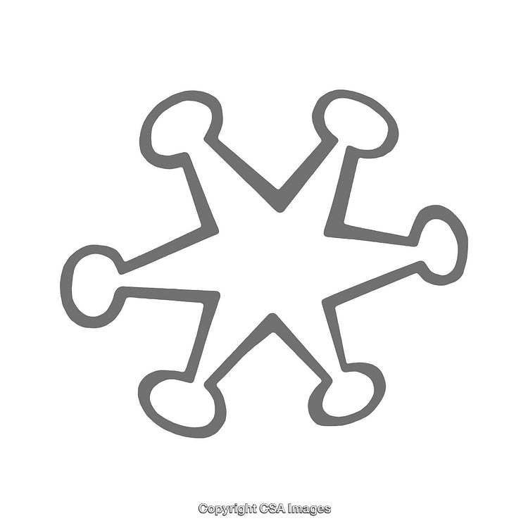 Abstract Geometric Star Shape with Rounded Ends on a White Background
