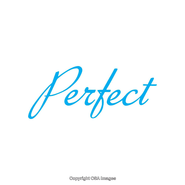 Simple Blue Perfect Text on a Clean White Background