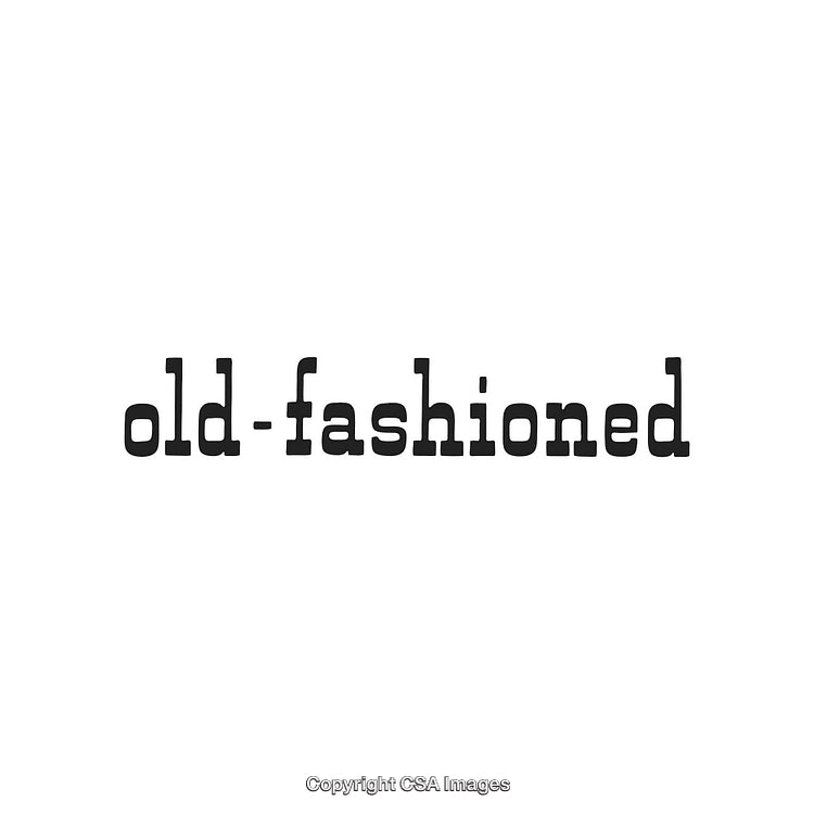 Typography Displaying the Word 'Old-Fashioned' in Bold Black Text on White