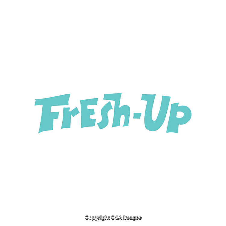 Stylized Teal Fresh-Up Typography on White Background