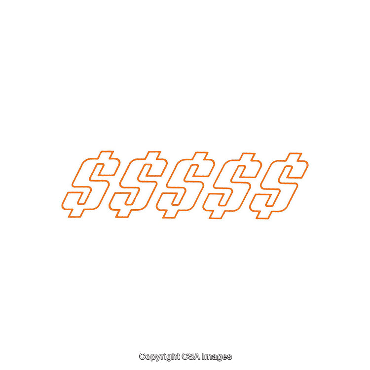 Orange Dollar Signs Symbolizing Finance and Wealth on White Background