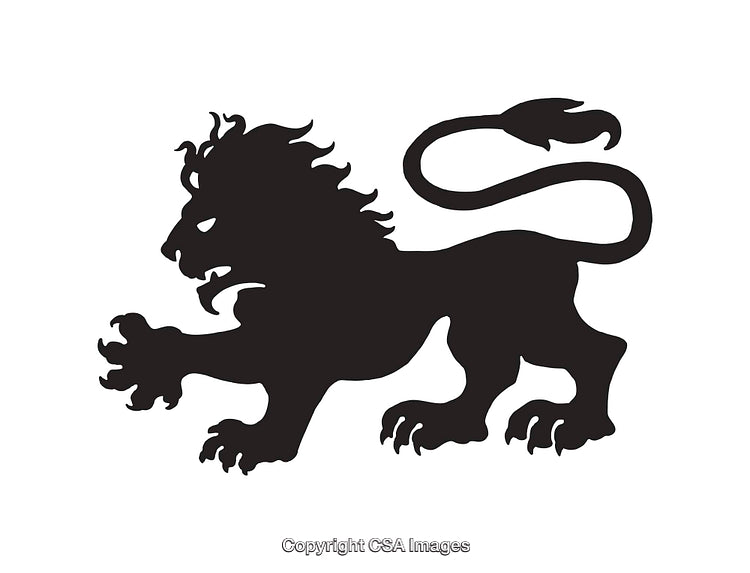 Silhouette Of A Majestic Lion With Dynamic Pose