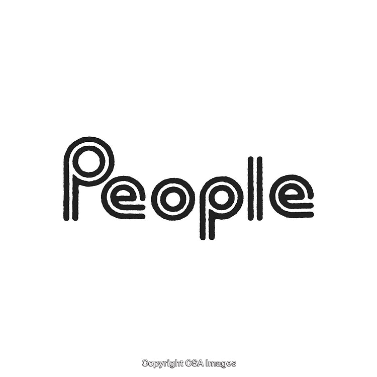 Black and White Artistic Typography Featuring the Word People in Unique Style