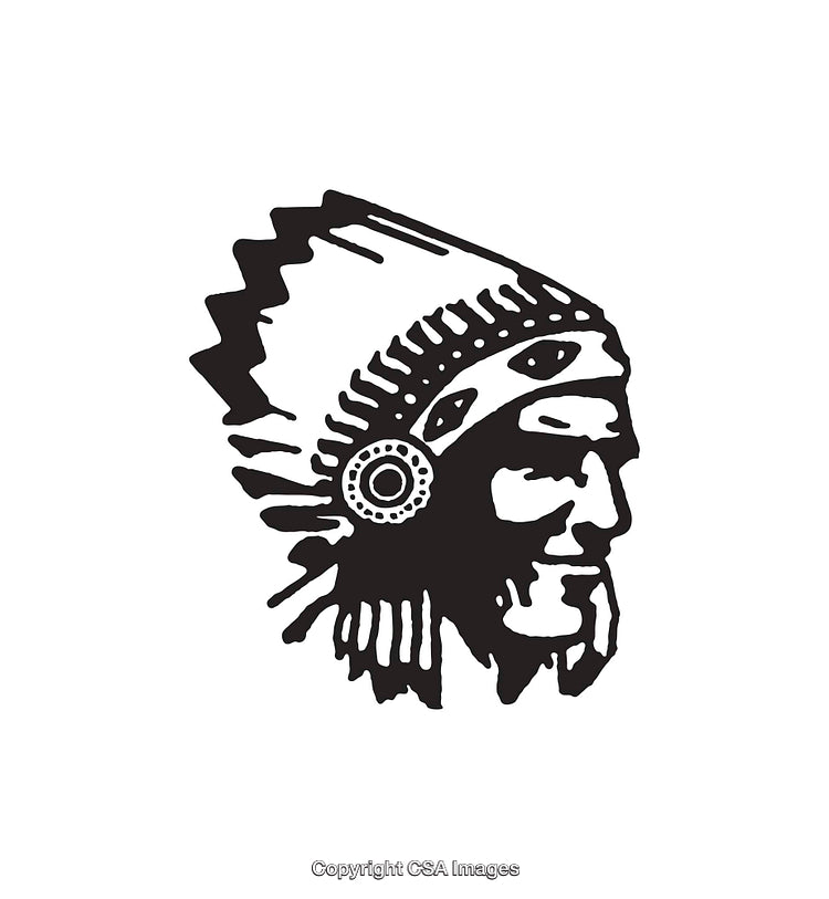 Black and White Line Art of Traditional Ceremonial Headdress