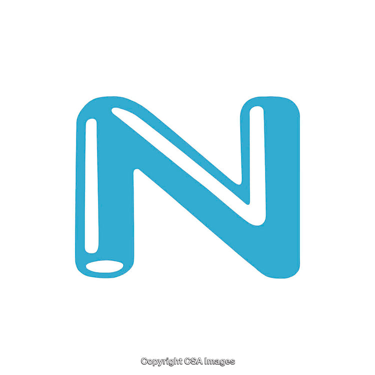 Stylized Blue Letter N With Bold Rounded Design Aesthetic