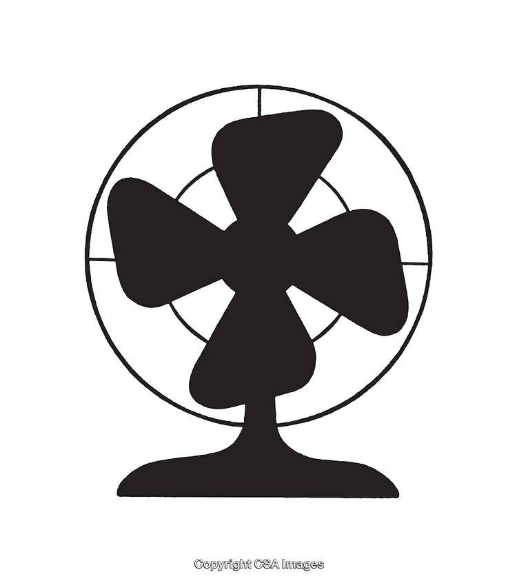 Silhouette of a Desk Fan with Bold Blades and Protective Frame