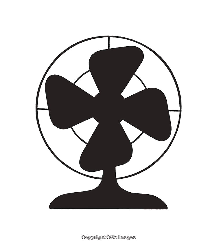 Silhouette of a Desk Fan with Bold Blades and Protective Frame