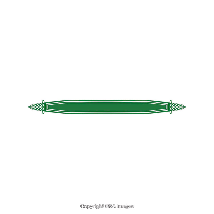 Green Decorative Ribbon Design with Leaf Flourishes on Simplistic Background