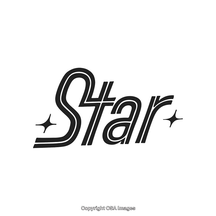 Stylish Retro Typography Design With Artistic Star Accents and Sparkling Elements