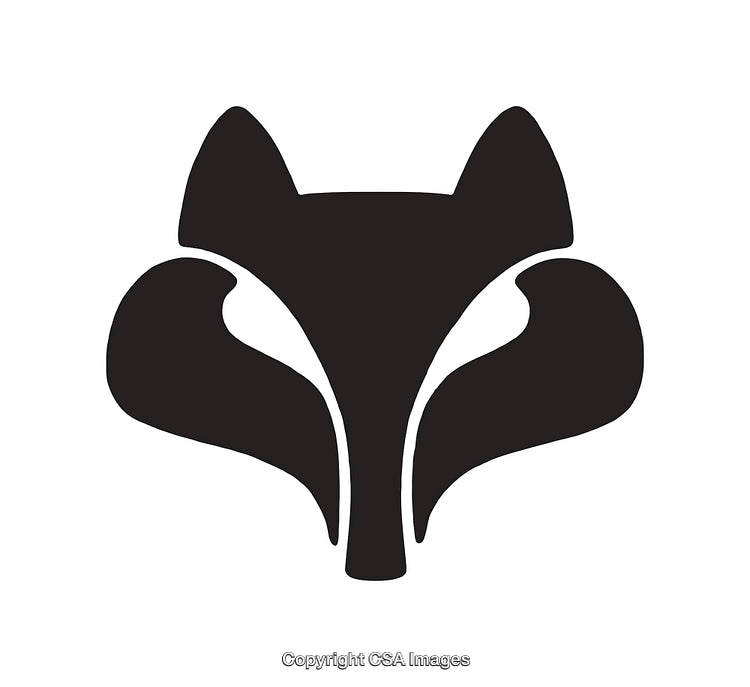 Minimalistic Black and White Wolf Illustration in Line Art Style