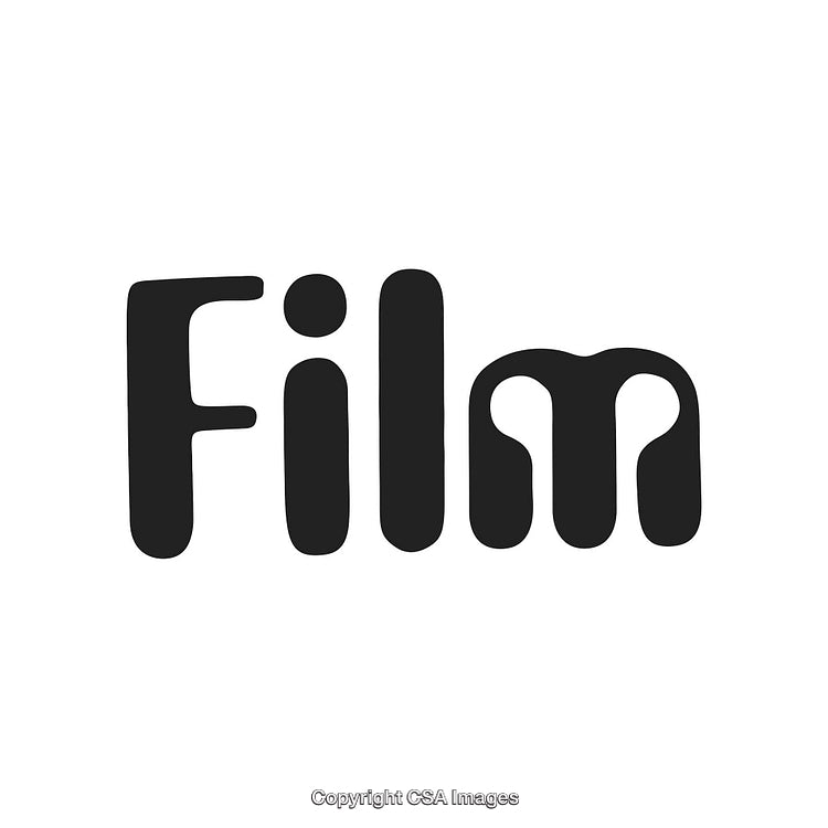Bold Black Font Reading Film on a Minimal White Background