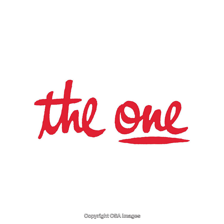 Bold Red Handwritten Design Featuring the Words 'The One'