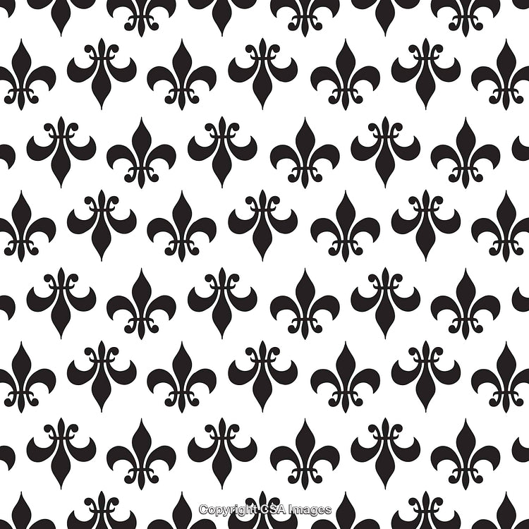 Black and White Fleur-de-Lis Pattern Seamless Background