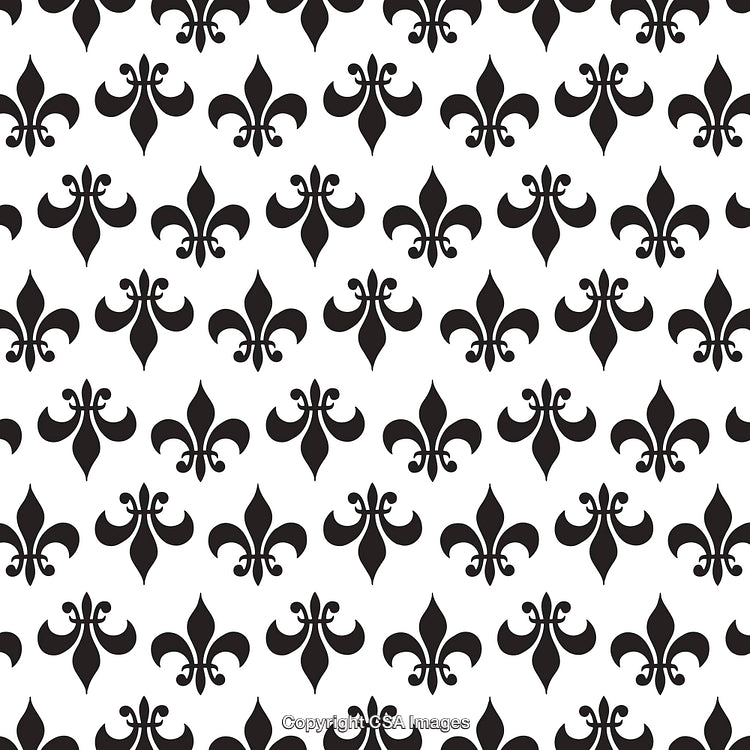 Black and White Fleur-de-Lis Pattern Seamless Background