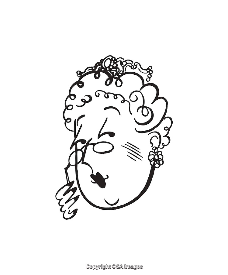Quirky Line Art of a Stylish Woman Wearing Glasses